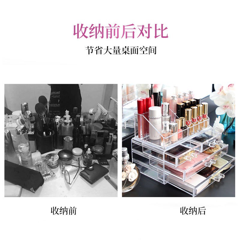 Hộp Đựng Đồ Trang Điểm Bằng Acrylic Trong Suốt Cỡ Lớn Tiện Dụng