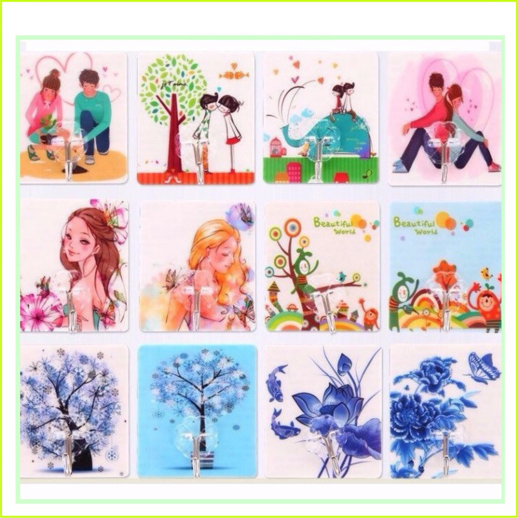 Bộ 10 móc dính cường lực (LOẠI 3D - BỘ 10 CÁI)
