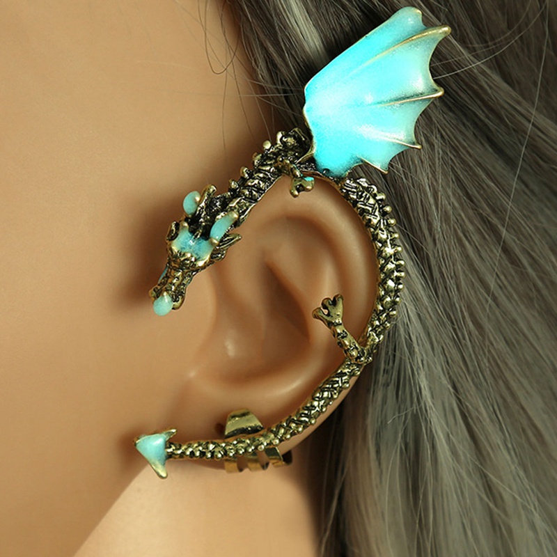 Tmdbyx Khuyên Vành Tai Kim Loại Hình Rồng Phát Sáng Trong Bóng Tối