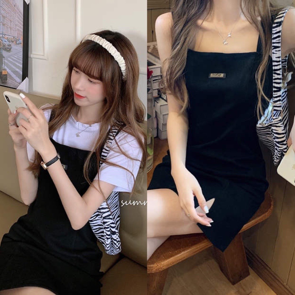 Set đồ bộ áo thun + Đầm boddy 2 dây tag khách tách ra mix rất xinh dễ thương - Thời trang VADA -S500 | BigBuy360 - bigbuy360.vn