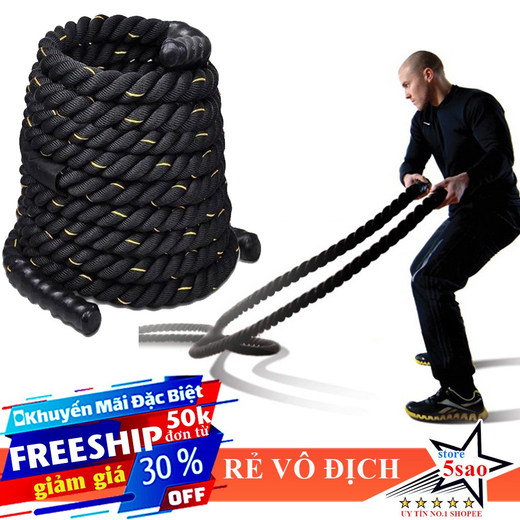 Dây thừng tập thể lực phòng gym ⚡FREESHIP⚡ đường kính 50mm dài 12m