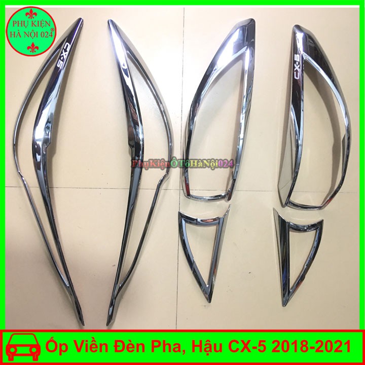 Ốp Viền Đèn Pha, Hậu Mạ Crom Cho CX5, CX-5 2018-2021
