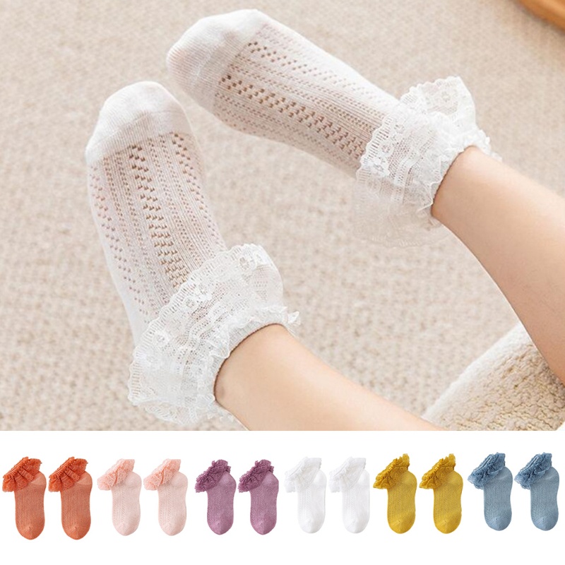 Vớ Lưới Cotton Thoáng Khí Màu Sắc Ngọt Ngào Dành Cho Bé Gái