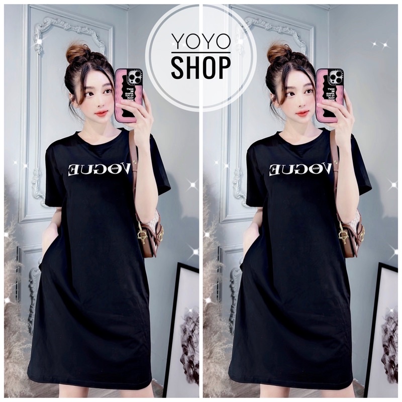 Đầm Bigsize Dáng Suông Thun Thái Cao Cấp Có Túi Xẻ Tà Form Từ 50-75kg | BigBuy360 - bigbuy360.vn