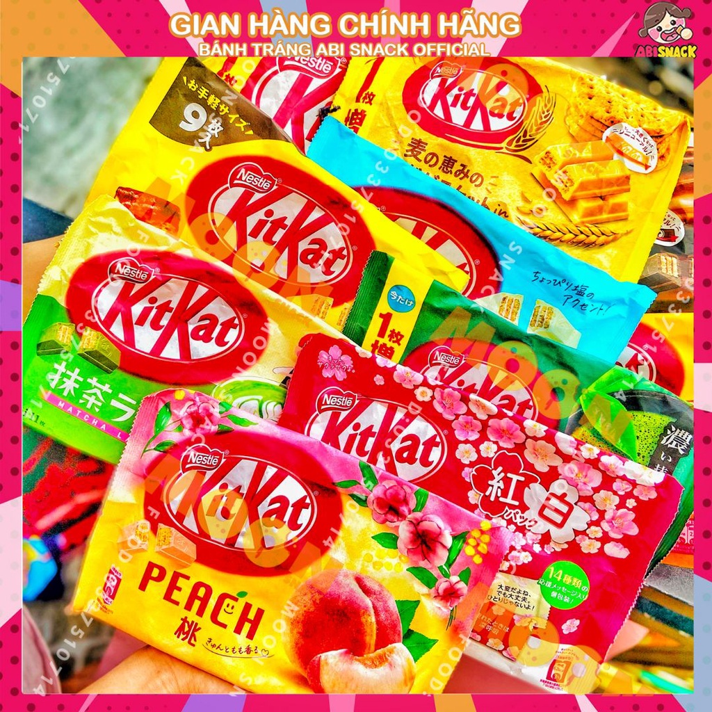 Bánh Socola Kitkat Trà Xanh/Trà Sữa/Chessecake/Socola/Dâu/Cam/Đào Nestle Chính Hãng Nội Địa Nhật Bản