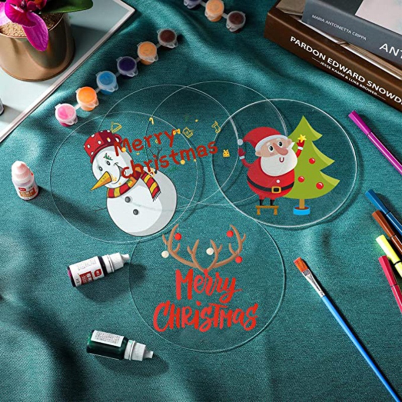 Set 25 Đĩa Tròn Acrylic Trong Suốt 2inch Dùng Để Làm Móc Khóa / Trang Trí Bánh DIY