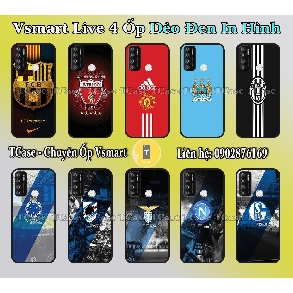 Ốp lưng Vsmart Live 4/ Star 4/ Joy 4 - TPU dẻo in hình Logo CLB Bóng đá