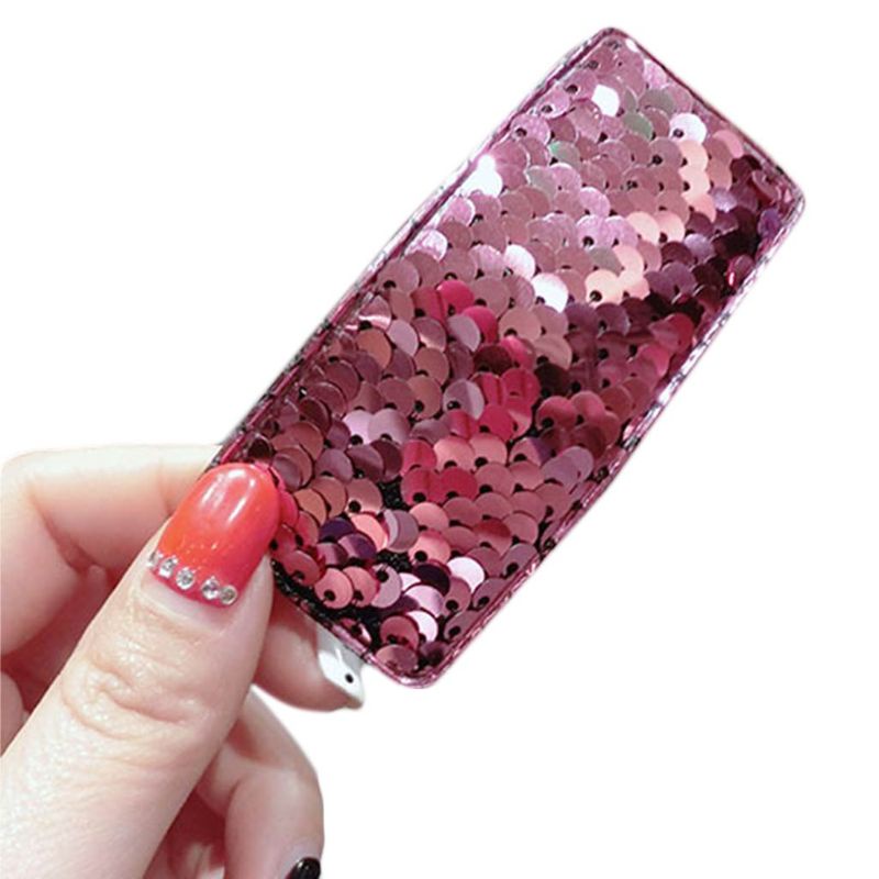 Youyo Kẹp Tóc Cỡ Lớn Họa Tiết Vảy Cá Màu Gradient Đính Kim Sa Lấp Lánh Cho Nữ