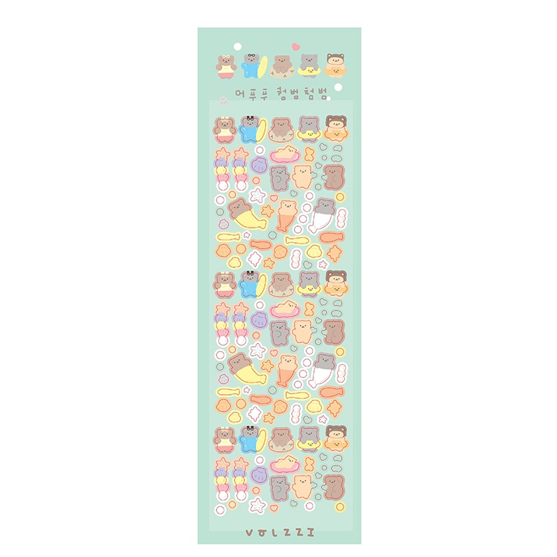 Sticker Dán Trang Trí Hình Gấu Hoạt Hình Lấp Lánh Đáng Yêu