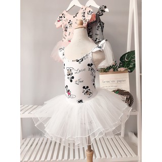 Váy múa Bale cho bé gái Gingerworld từ 1-8 tuổi, vải cotton thoáng mát size 9kg đến 40kg PD361