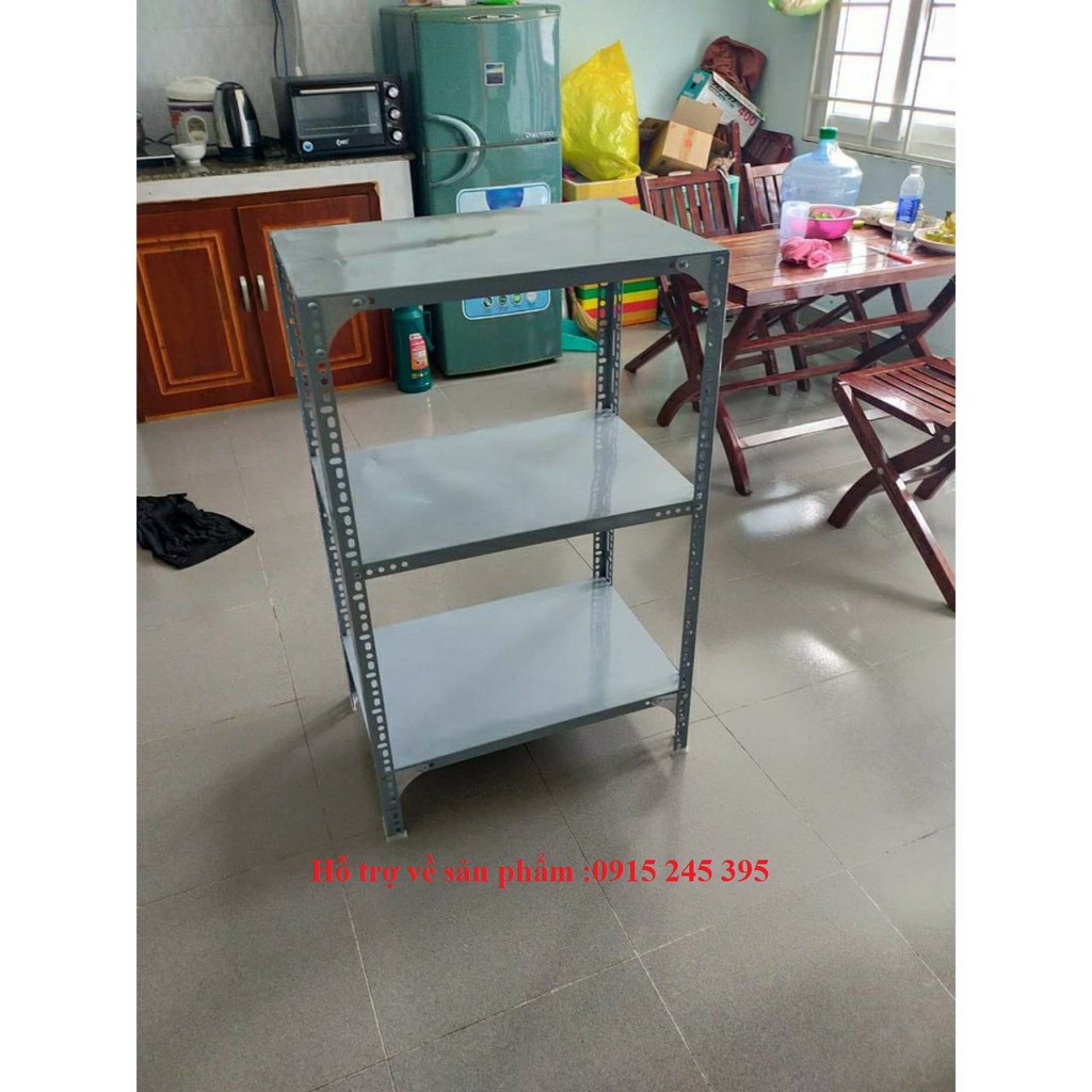 Kệ sắt lắp ghép đựng đồ đa năng kích thước : Dài 60cm, Rộng 30cm, Cao 60cm, 80cm, 100cm gồm 3 tầng