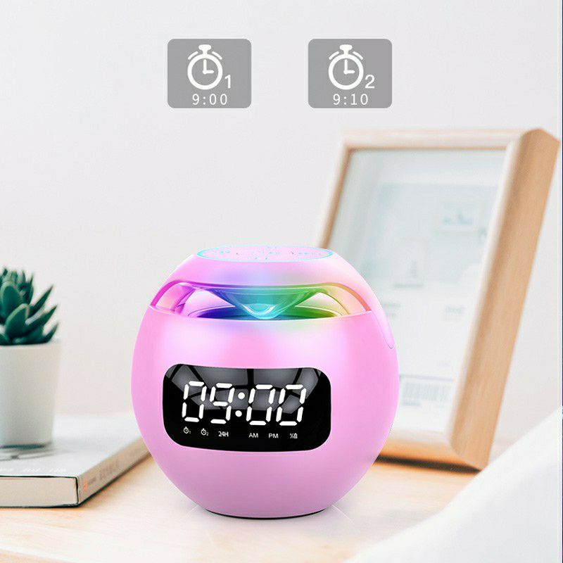 Loa Bluetooth Kiêm Đồng Hồ Báo Thức Nhỏ Gọn Dễ Thương Kimiso - Loa Bluetooth Mini Có Đèn Led Nghe Nhạc