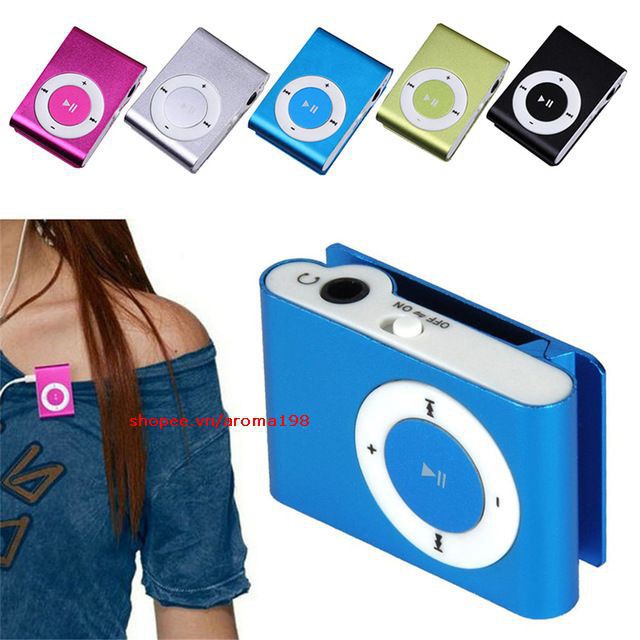  [ELCETOP06 hoàn tối đa 100k xu cho đơn 299kGiá Tốt] Máy Mp3 Shuffle VỎ NHÔM Có Khe Cắm Thẻ Nhớ  Amua rẻ mua