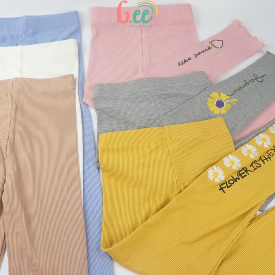 Quần legging thu đông bé gái len tăm sợi sồi, chất mềm đẹp tôn dáng- Gee