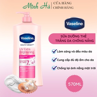 Sữa dưỡng thể Vaseline Healthy Bright UV Extra Brightening GlutaGlow Lotion 570ml nhập khẩu Thái Lan