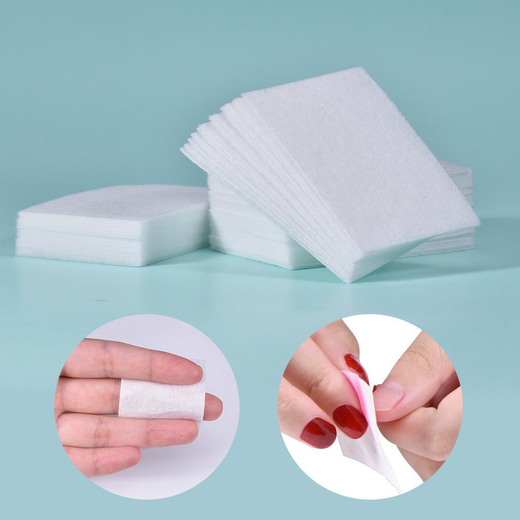 [Hàng mới về] Bộ 100 miếng bông tẩy sơn móng tay màu trắng làm từ cotton 100%