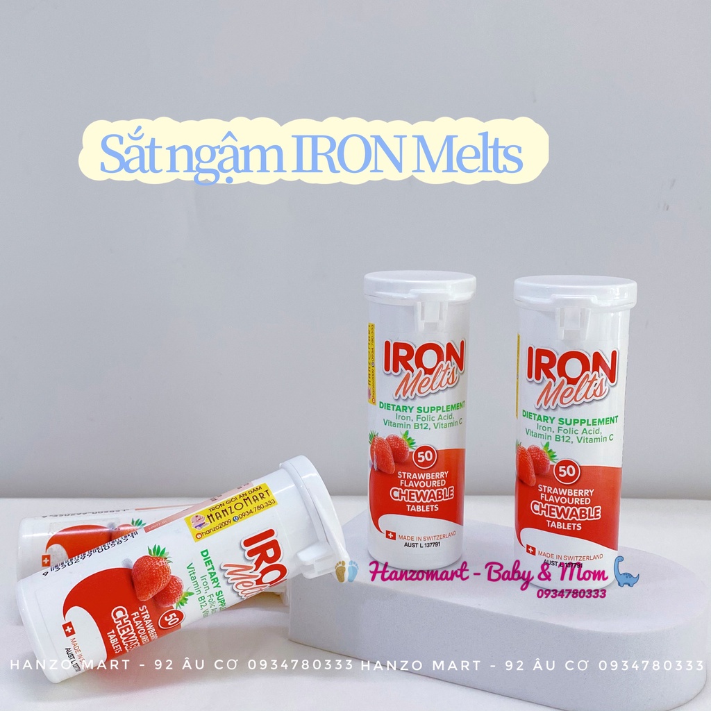 Iron Melts - Sắt ngậm vị dâu Melts úc 50v