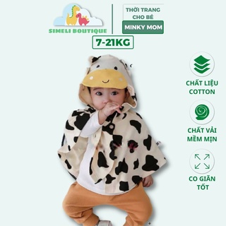 Áo Choàng Cánh Dơi Hình Thú Chống Nắng Chống Gió 100% COTTON Cho Bé Trai Bé Gái 7-21kg (QATE027)