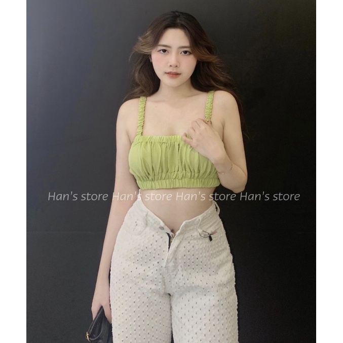 ÁO CROP DÂY NHIỀU MÀU NHÚNG CỰC XINH( ẢNH THẬT) | BigBuy360 - bigbuy360.vn