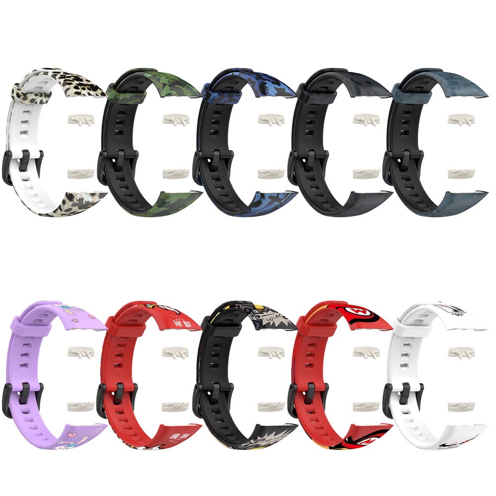 Dây đeo silicone họa tiết hoạt hình cho đồng hồ thông minh Huawei Band 6 Honor band 6