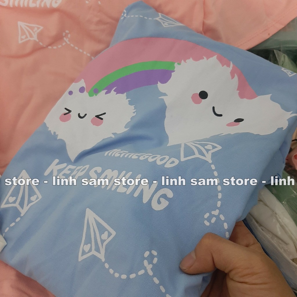 Áo thun tay lỡ nữ SAM CLO freesize phông form rộng dáng Unisex, mặc lớp, nhóm, cặp in hình MÂY CẦU VỒNG KEEP SMILING | BigBuy360 - bigbuy360.vn