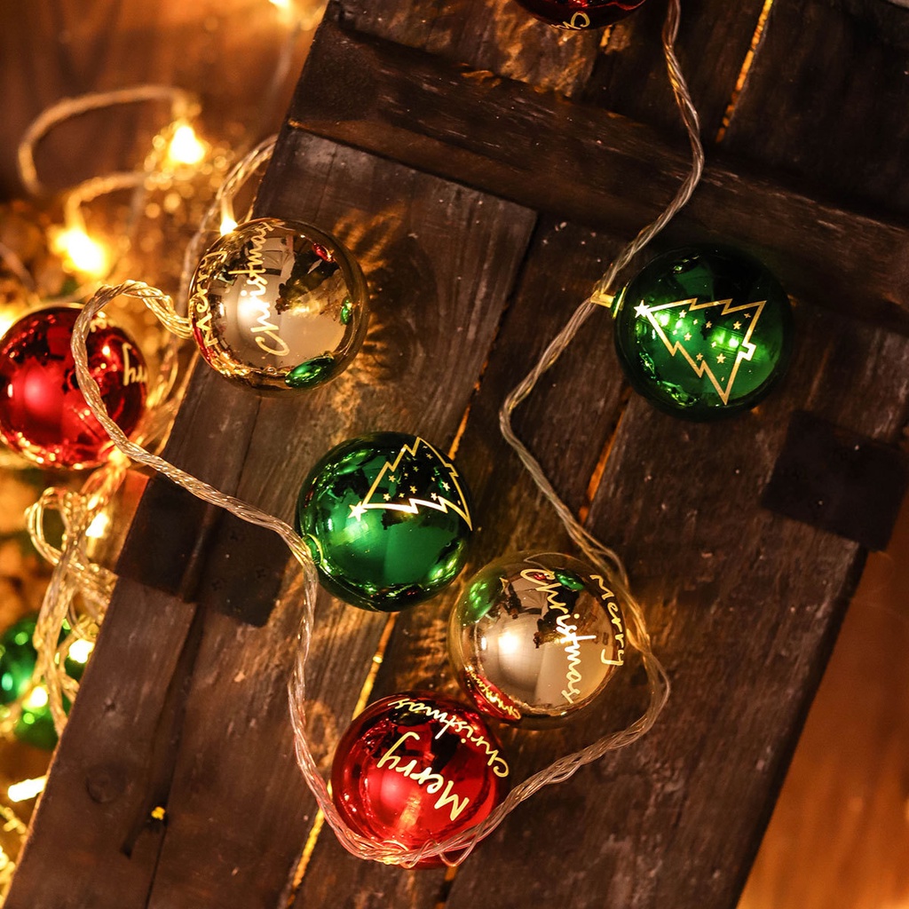 [ DIY Christmas Tree Hanging Lights and Colorful Ball String Decoration For Home Wedding Christmas Lawn Yard DIY Lighting ]