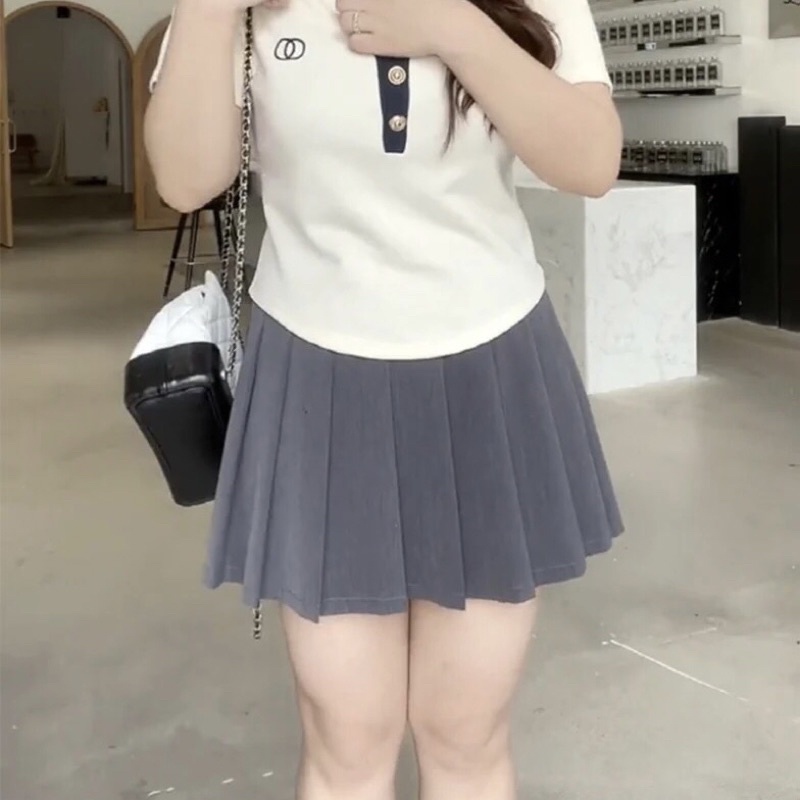 Chân Váy Nữ Xếp Ly Tennis BIG SIZE Dáng Xoè Cạp Lưng Cao Siêu Tôn Dáng - Váy Ngắn Có Lót Đơn Giản Thiết Kế Gomtrend