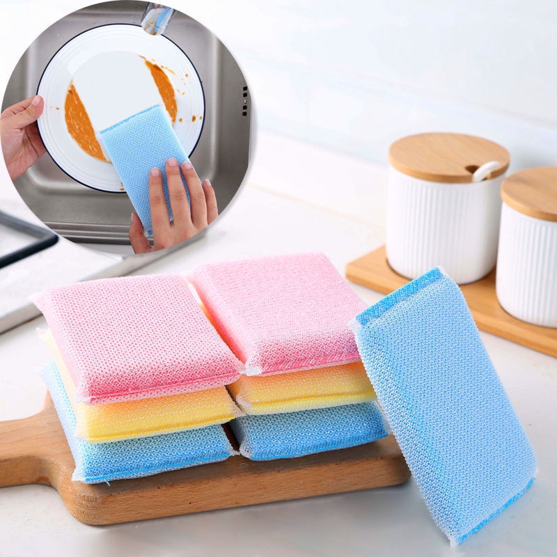 Miếng Cọ Rửa Chén Bát Bằng Mút Xốp Nhiều Màu Sắc Tiện Dụng