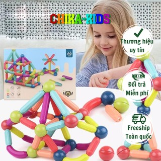 Bộ xếp hình nam châm que thông minh từ tính Magnetic Sticks 42 và 64 chi tiết. Ghép Hình Lego