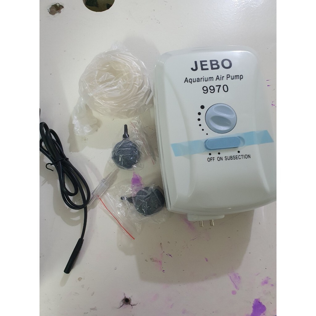 Máy Sủi Khí Oxy 2 Vòi Tích Điện Jebo 9970 3.5W cho hồ cá