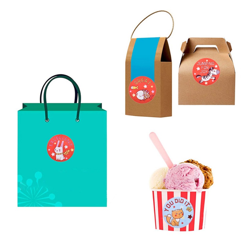Set 500 Miếng Dán Khen Thưởng Hình Động Vật Hoạt Hình
