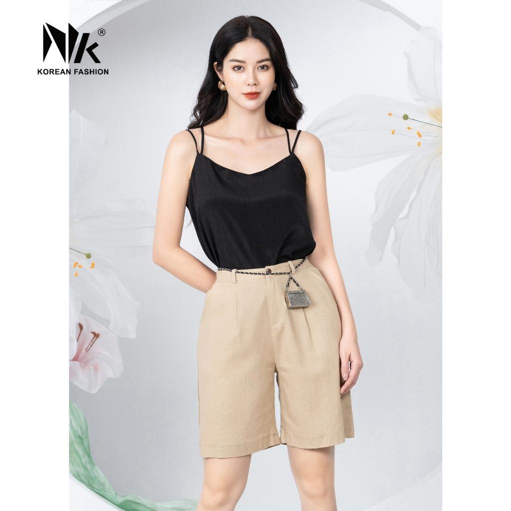Quần Đùi Lỡ Nữ NK Fashion Thiết Kế Phong Cách Hiện Đại, Cá Tính, Chất Liệu Vải Nhập Cao Cấp NKQU2203006