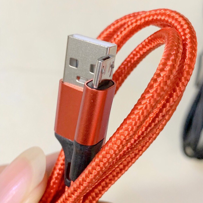 CÁP SẠC IPHONE, SAMSSUNG, OPPO BỌC DÙ QUAKER DÀI 1M.