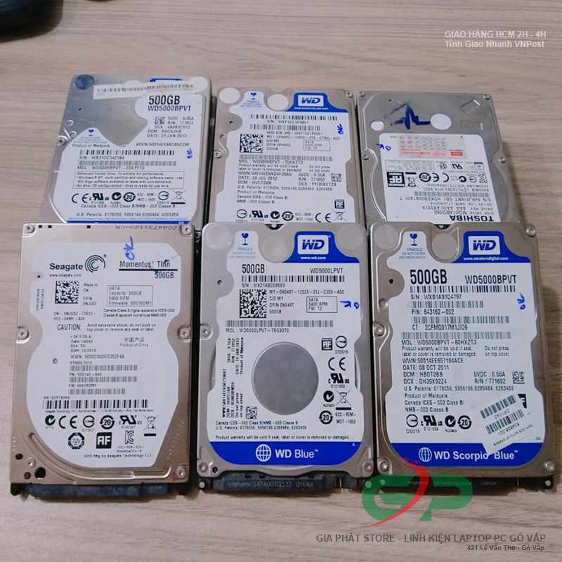Ổ cứng Laptop 500GB  hàng kho rã máy .. Good 100% Sỉ và Lẻ