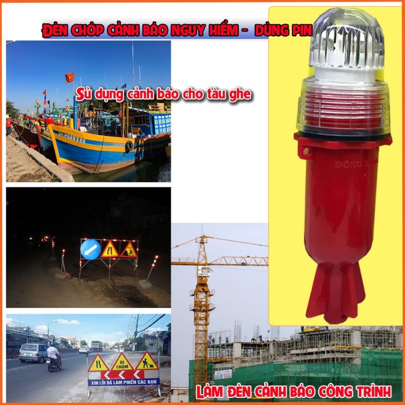 Đèn Chớp Báo Hiệu Trên Biển Chớp Trắng, Đèn Xoay Cảnh Báo (Sử Dụng 2 Viên Pin Đại)