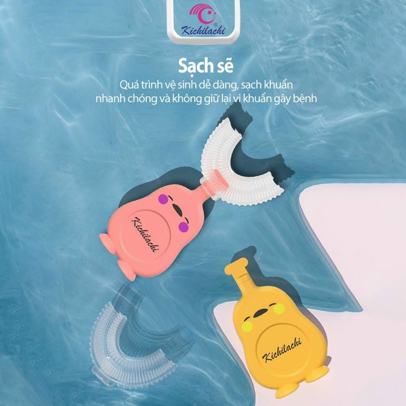 BÀN CHẢI CHỮ U KHÔNG SẠC ĐIỆN DÀNH CHO BÉ CÓ 3 MÀU