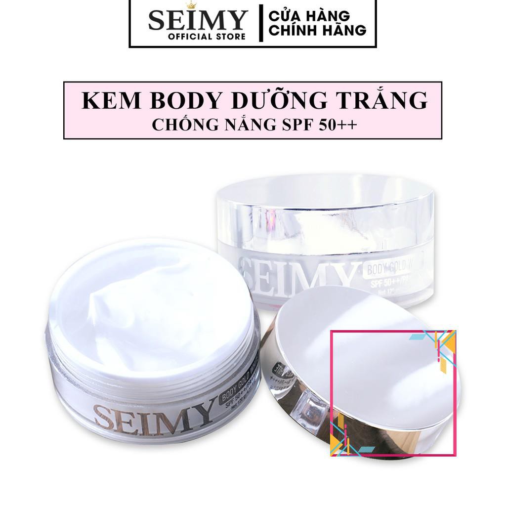 Kem Body Dưỡng trắng chống nắng Seimy - Body Gold White SPF 50+ bật tông dưỡng da, dưỡng ẩm da và bảo vệ body an toàn