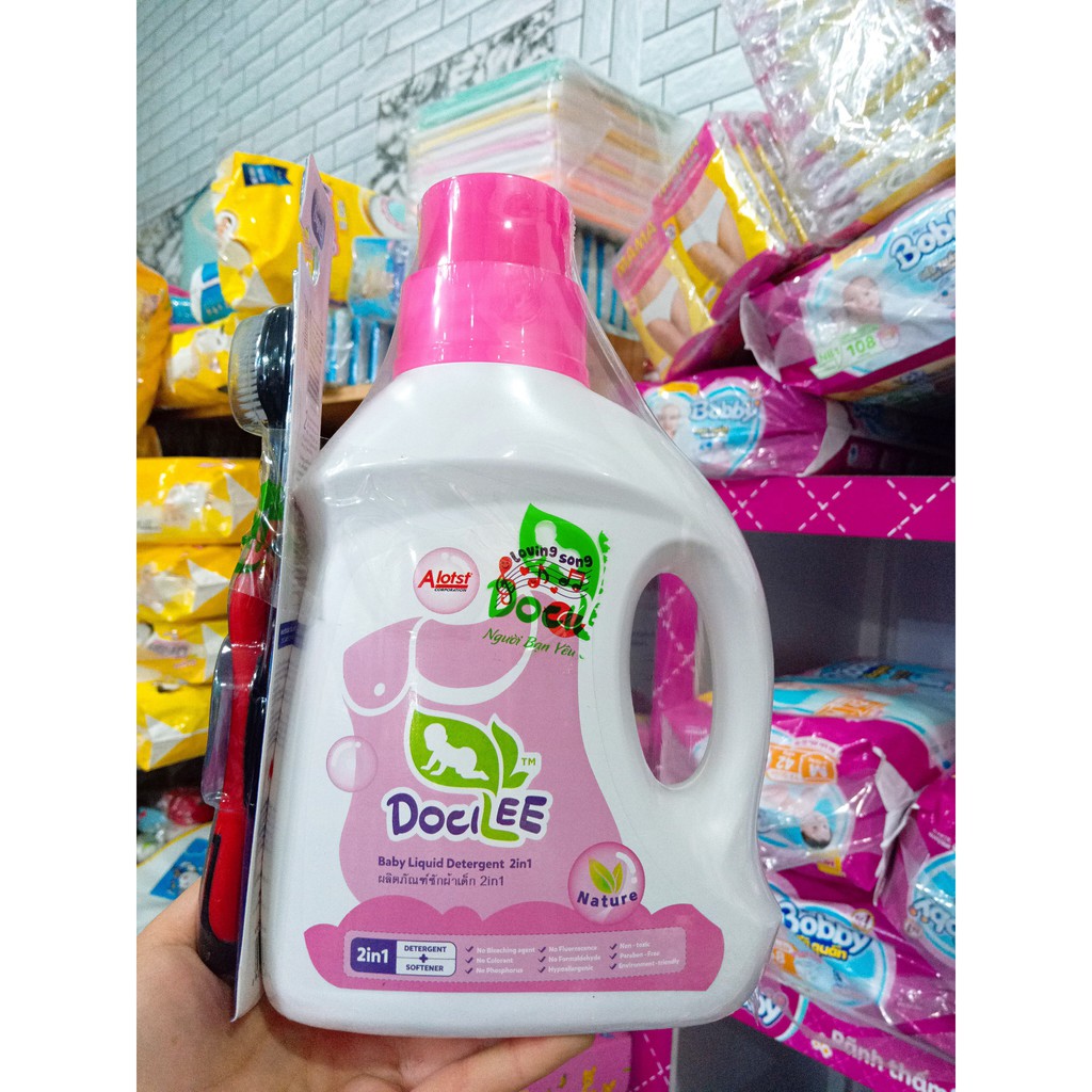 Nước Giặt Xả Quần Áo Em Bé 2in1 Docilee Chai 1L