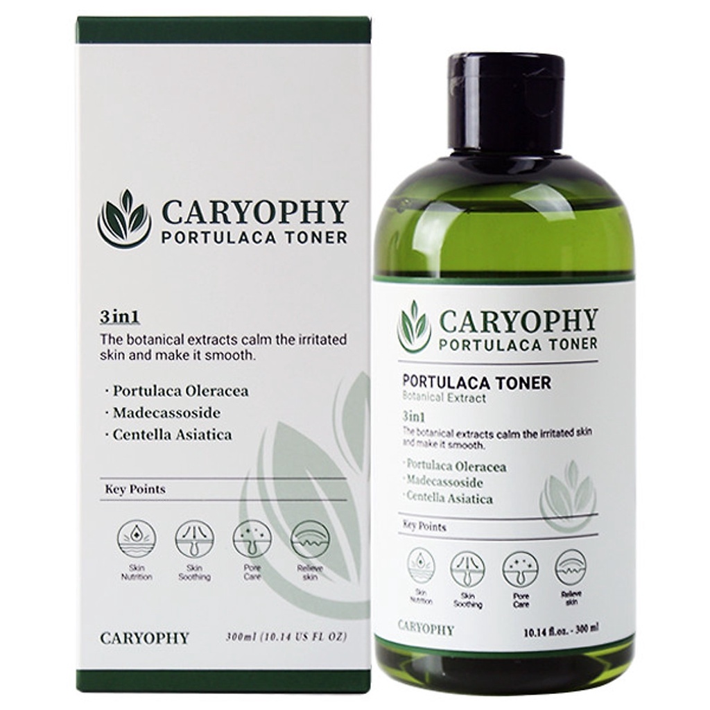 Nước Hoa Hồng Caryophy Ngừa Mụn Kiềm Dầu Giảm Thâm 300ml Portulaca Toner