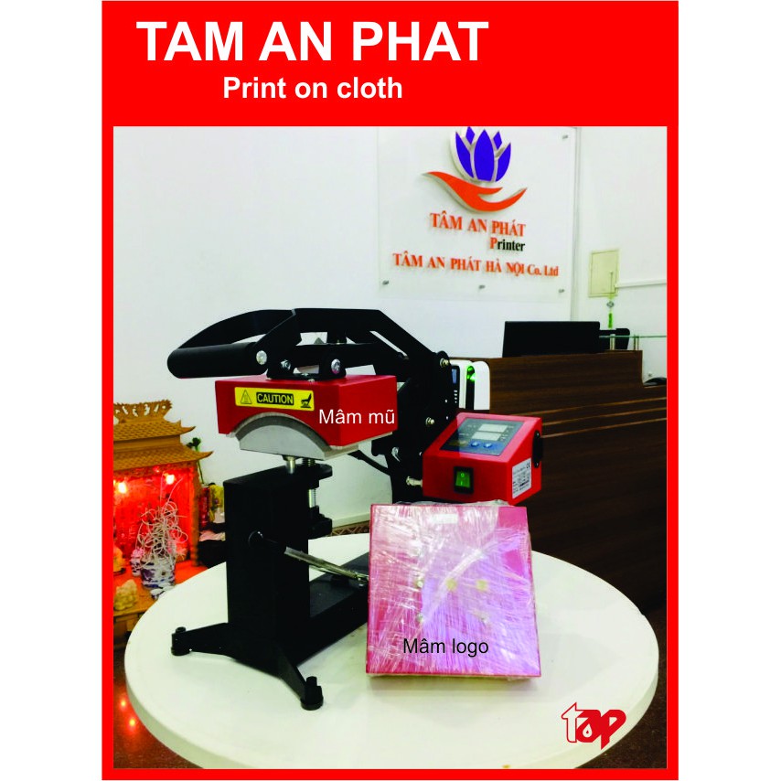 🌟 Máy ép nhiệt 2in1 ép logo + mũ thay thế mâm nhiệt dễ dàng và tiện lợi