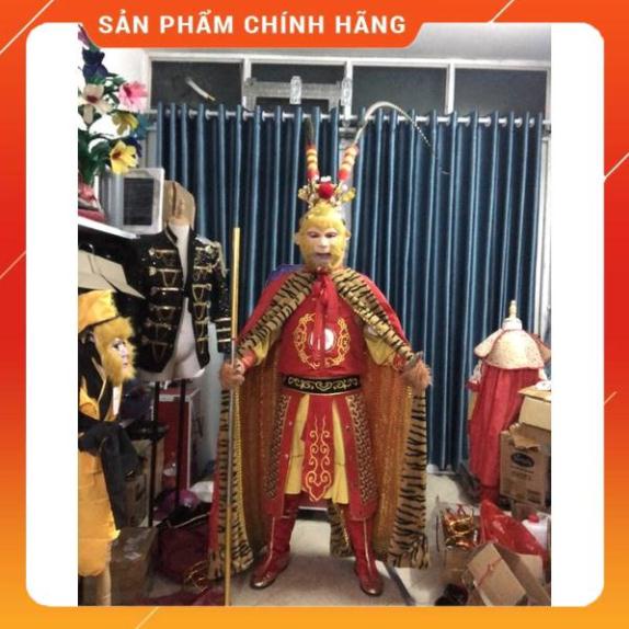 Bộ Tôn Ngộ Không Tề Thiên Đại Thánh người lớn mặt nạ cấy tóc, giáp thêu cao cấp