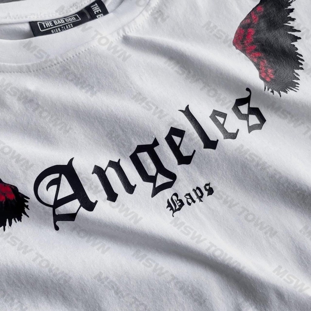 Áo thun tay lỡ Angles Baps Tee, áo T Shirt cotton form rộng in hình nam nữ unisex, MSW Town | BigBuy360 - bigbuy360.vn