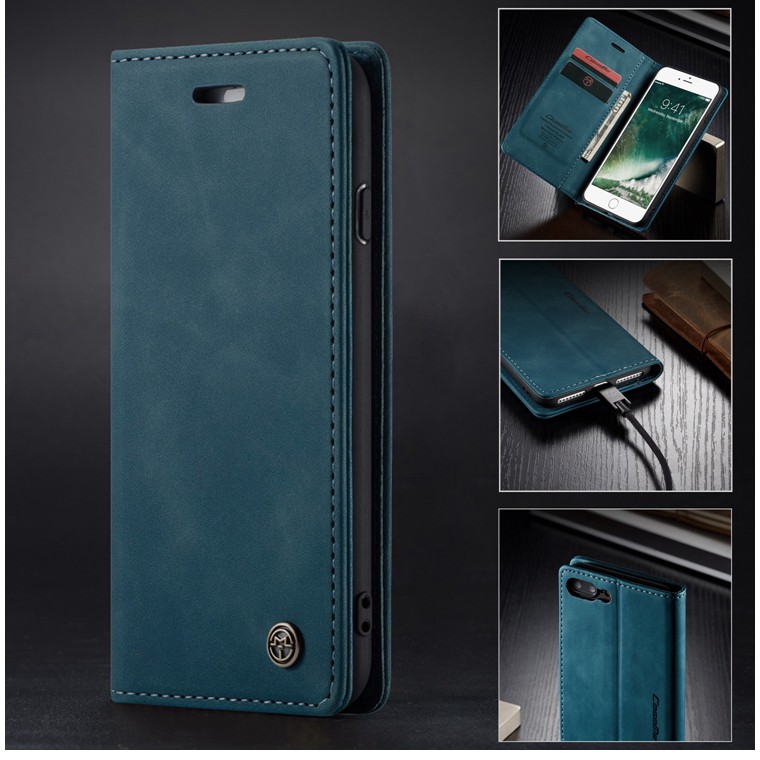 Đối Với IPhone 7 8 Plus XR X XS Max 11 Pro Bao Da Flip Wallet Cho 6S 6 Sang Trọng Case Ví Từ Tính Bìa Cổ Điển / Tặng