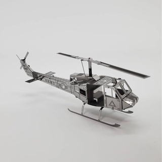 Mô Hình Lắp Ghép 3D Kim Loại Trực Thăng Huey UH-1 Lục Quân Hoa Kỳ [Chưa Ráp]