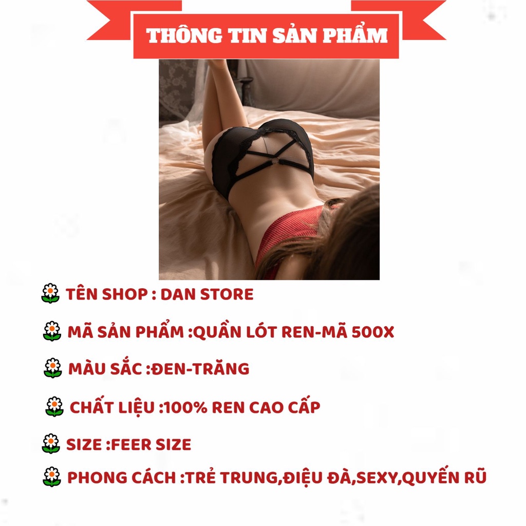 Quần Lót Nữ - Quần Lót Nữ Ren đan chéo thiết kế Cao Cấp mềm mại sexy DAN STORE MÃ 500X