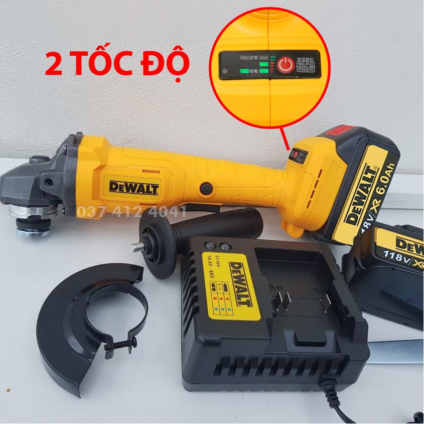 [FREESHIP] Máy Mài Dùng Pin DEWALT 118V Không chổi than, Máy mài góc, Máy Cắt, Lõi đồng, 2 Pin 10 CELL