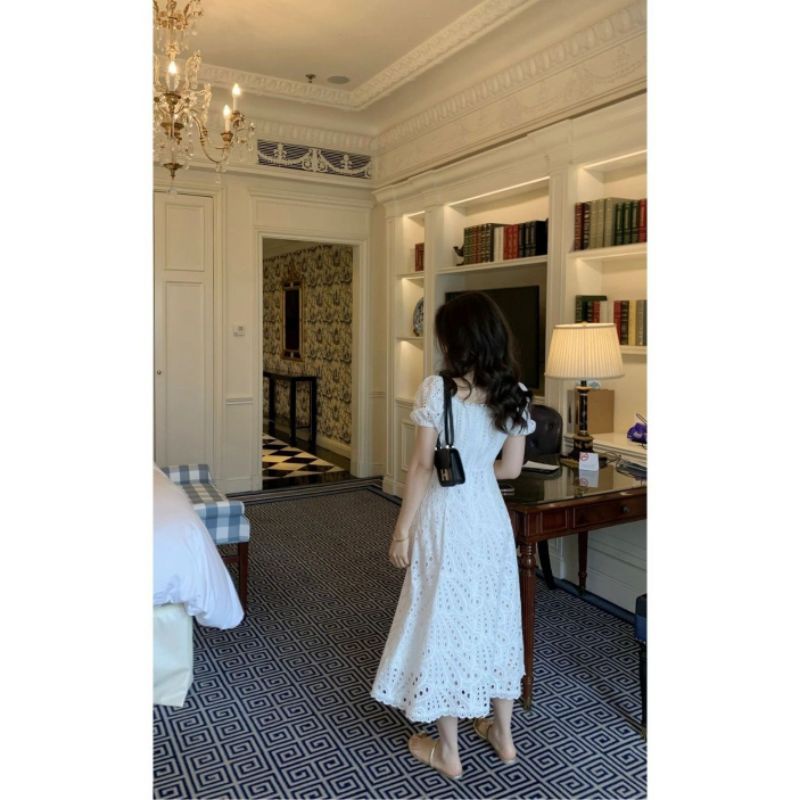 Đầm ren midi dáng dài taobao order