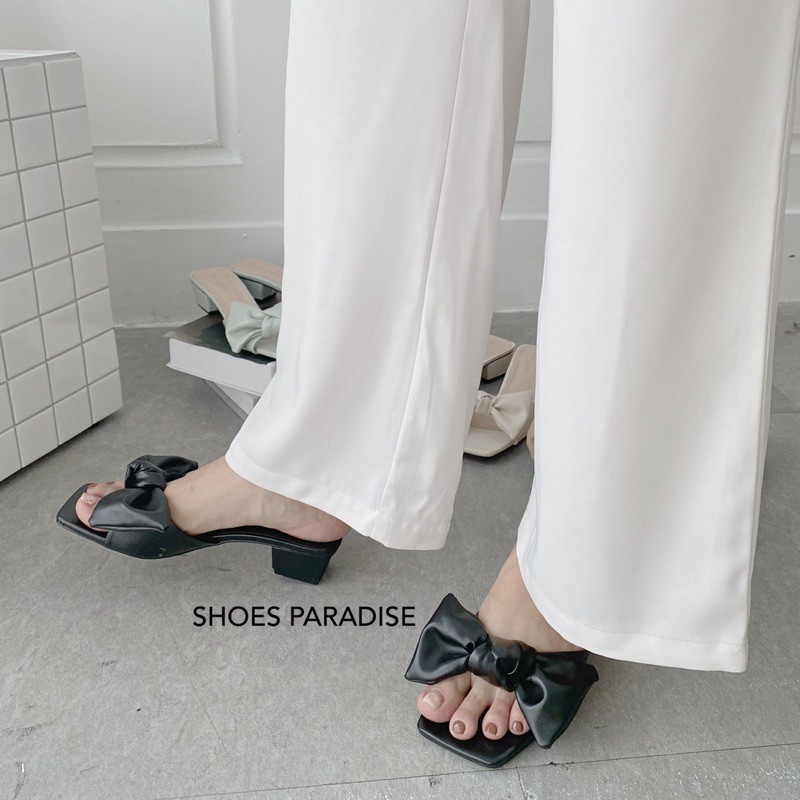 GUỐC DÉP NỮ CAO GÓT 3CM NƠ BỰ thơi trang Shoes paradise sh10