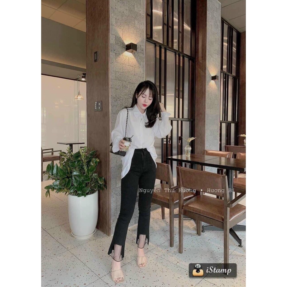 Áo sơ mi nữ trắng tay bo chun áo tay bồng tiểu thư màu trắng cực sang chảnh chống nhăn không nhàu cổ đức - ZADOLA