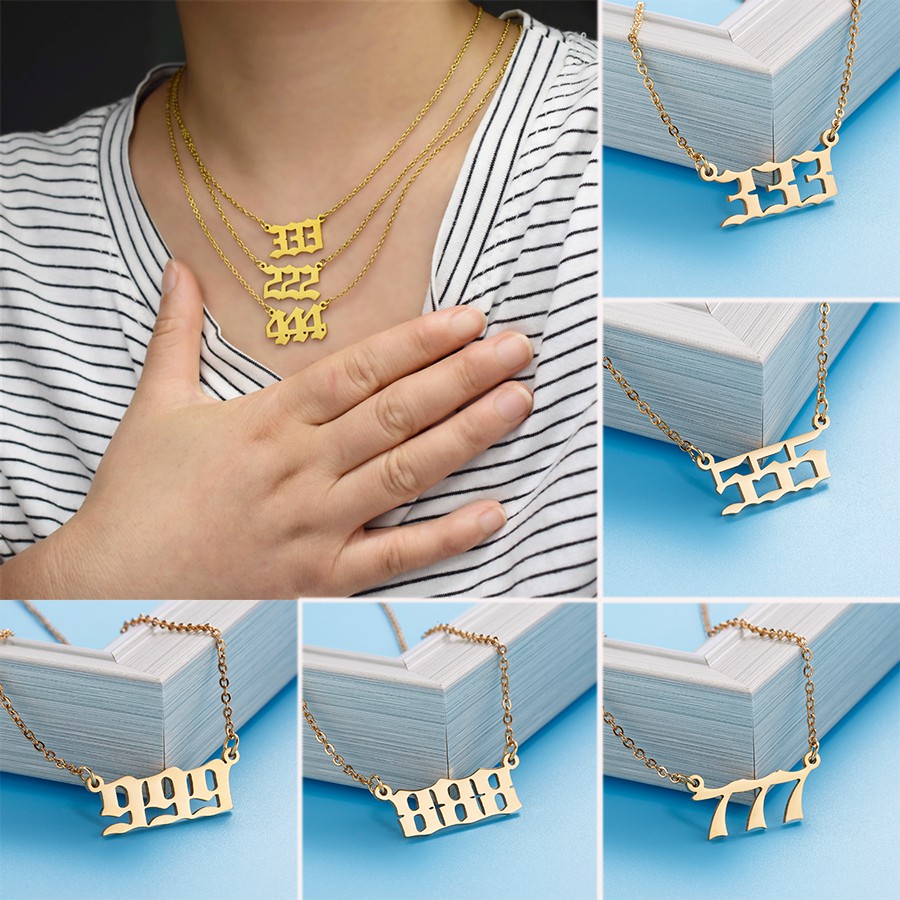 Dây chuyền GMAI thép không gỉ mặt hình chữ số may mắn phong cách Hàn Quốc thời trang dành cho nữ